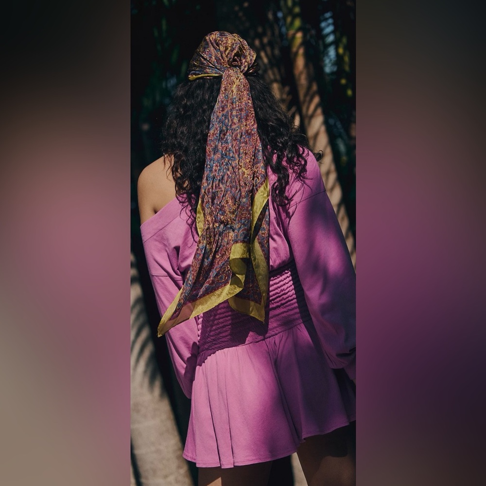 NWT FREE PEOPLE SCORCHING HOT LONG SLEEVE MINI DRESS WISTERIA - Picture 4 of 4